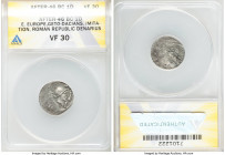 EASTERN CELTS. Geto-Dacian(?) Ca. 1st century BC. AR denarius (19mm, 2.25 gm, 4h). ANACS VF30 Imitating Mn. Cordius Rufus, ca. 46 BC. RVFVS•III•VIR, j...