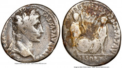 Augustus (27 BC-AD 14). AR denarius (19mm, 3.60 gm, 11h). NGC VG 4/5 - 2/5, edge marks. Lugdunum, 2 BC-AD 4. CAESAR AVGVSTVS-DIVI F PATER PATRIAE, lau...