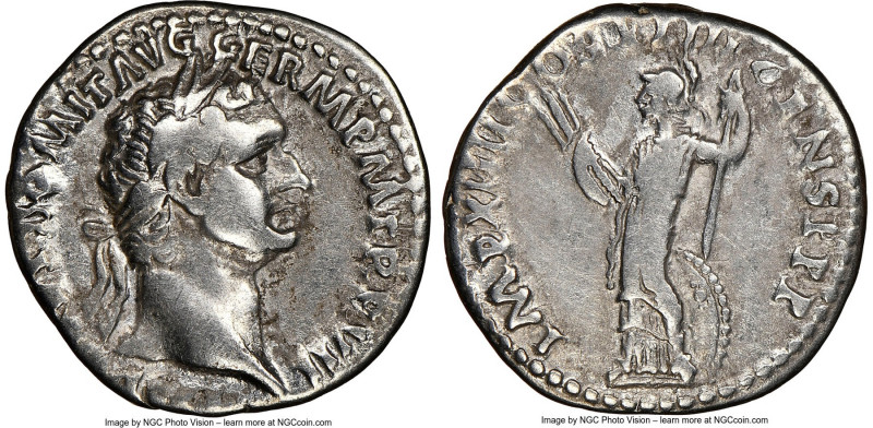 Domitian, as Augustus (AD 81-96). AR denarius (19mm, 5h). NGC VF. Rome, AD 88. I...