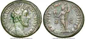 Commodus (AD 177-192). AE as (27mm, 12.91 gm, 6h). NGC Choice VF 5/5 - 2/5, scratches. Rome, AD 183. M COMMODVS-ANTONINVS AVG, laureate head of Commod...