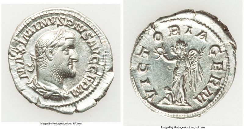 Maximinus I (AD 235-238). AR denarius (21mm, 2.88 gm, 6h). XF. Rome, January AD ...