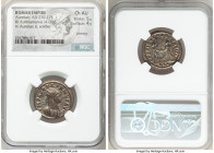 Aurelian (AD 270-275). BI antoninianus (23mm, 4.09 gm, 5h). NGC Choice AU 5/5 - 4/5, Silvering. Cyzicus, 5th officina. IMP AVRELIANVS AVG, radiate and...