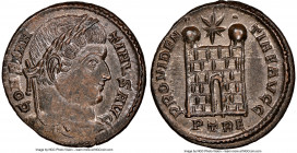 Constantine I the Great (AD 307-337). AE3 or BI nummus (18mm, 7h). NGC MS. Trier, 1st officina, AD 327-328. CONSTAN-TINVS AVG, laureate head of Consta...