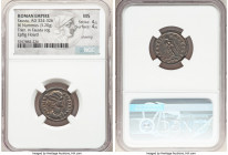 Fausta (AD 324-326). AE3 or BI nummus (19mm, 3.20 gm, 5h). NGC MS 4/5 - 4/5, Silvering. Trier, 1st officina, AD 326. FLAV MAX-FAVSTA AVG, mantled bust...