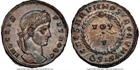Crispus (AD 316-326). AE3 or BI nummus (18mm, 3.32 gm, 6h). NGC MS 5/5 - 5/5. Siscia, 2nd officina, AD 320-321. IVL CRIS-PVS NOB C, laureate head of C...