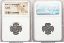 Valentinian I, Western Roman Empire (AD 364-375). AR siliqua (19mm, 12h). NGC XF. Lugdunum, 2nd officina, ca. AD 364-367. D N VALENTINI-ANVS P F AVG, ...