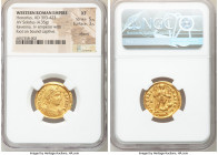 Honorius, Western Roman Empire (AD 393-423). AV solidus (21mm, 4.35 gm, 12h). NGC XF 5/5 - 3/5, clipped. Ravenna, ca. AD 395-423. D N HONORI-VS P F AV...