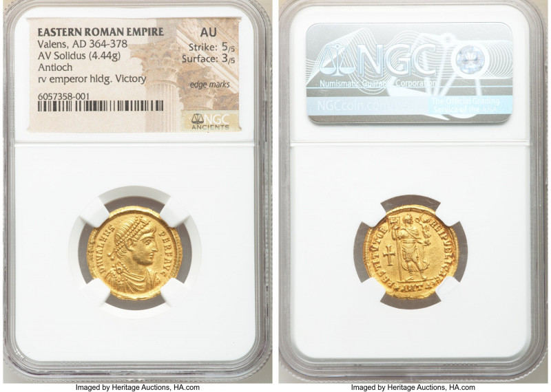 Valens, Eastern Roman Empire (AD 364-378). AV solidus (21mm, 4.44 gm, 12h). NGC ...