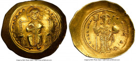 Constantine X Ducas (AD 1059-1067). AV histamenon nomisma (27mm, 6h). NGC XF, scratches. Constantinople. +IhS IXS RЄX-RЄϚNANTIhm, Christ seated facing...