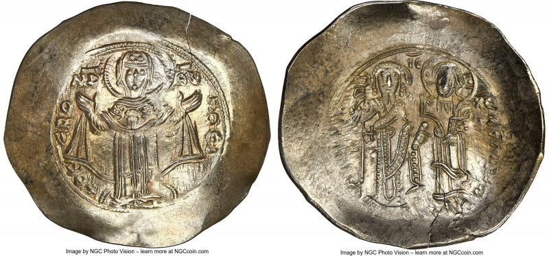 Andronicus I Comnenus (AD 1183-1185). EL aspron trachy (32mm, 4.52 gm, 5h). NGC ...