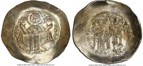 Andronicus I Comnenus (AD 1183-1185). EL aspron trachy (32mm, 4.52 gm, 5h). NGC MS 5/5 - 3/5, flan flaw, edge crimp. Constantinople. + ΘΚ-Є RO-HΘЄI, T...