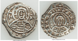 John V Palaeologus (AD 1341-1391). AR stavraton (25mm, 8.16 gm, 6h). Choice VF. Constantinople. IC-XC barred, bust of Christ facing, wearing nimbus cr...