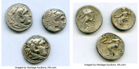 ANCIENT LOTS. Greek. Macedonian Kingdom. Ca. 4th-3rd centuries. Lot of three (3) AR drachms. About VF-Choice VF, fourree. Includes: (3) AR drachms of ...