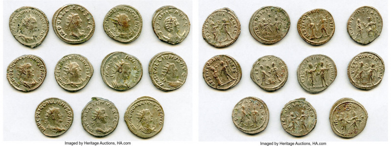 ANCIENT LOTS. Roman Imperial. Lot of eleven (11) BI antoniniani. VF-XF, Silverin...