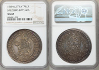 Salzburg. Guidobald Taler 1660 MS63 NGC, KM162, Dav-3505. Colorful cabinet toning. 

HID09801242017

© 2020 Heritage Auctions | All Rights Reserve...