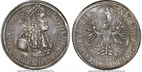 Leopold I 2 Taler ND (1686-1696) AU55 NGC, Hall mint, KM1338, Dav-3252. 57.39gm. Charcoal with blue accent and lead gray toning. Comes in oversized NG...