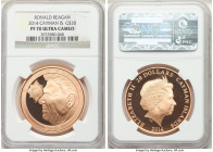 Elizabeth II gold Proof "Ronald Reagan" 20 Dollars 2014 PR70 Ultra Cameo NGC, Royal mint, KM-Unl. Struck to commemorate the 25th anniversary of the kn...