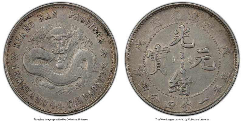 Kiangnan. Kuang-hsü 20 Cents ND (1898) AU Details (Cleaning) PCGS, KM-Y143A.1, L...