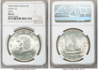 Republic Sun Yat-sen "Junk" Dollar Year 23 (1934) MS62 NGC, KM-Y345, L&M-110. Cartwheel luster and untoned. 

HID09801242017

© 2020 Heritage Auct...