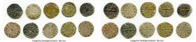 Principality of Antioch 10-Piece Lot of Uncertified Bohemond Era "Helmet" Deniers ND (1163-1201) VF, Average size 17.6mm. Average weight 0.84gm. Sold ...