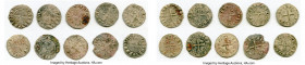 Principality of Antioch 10-Piece Lot of Uncertified Bohemond Era "Helmet" Deniers ND (1163-1201) VF, Average size 18.2mm. Average weight 0.92gm. Sold ...