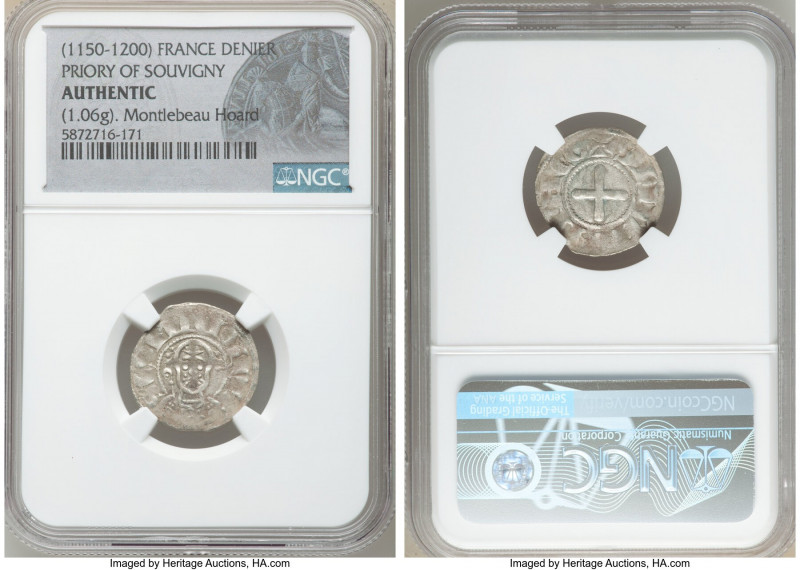 3-Piece Lot of Certified Assorted Deniers Authentic NGC, 1) Priory of Souvigny D...