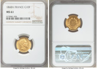 Napoleon III gold 10 Francs 1868-A MS61 NGC, Paris mint, KM800.1. AGW 0.0933 oz. 

HID09801242017

© 2020 Heritage Auctions | All Rights Reserved