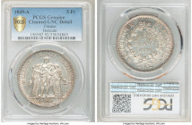 Republic Pair of Certified Assorted 5 Francs UNC Details (Cleaned) PCGS, 1) 5 Francs 1849-A, Paris mint, KM756.1 2) 5 Francs 1869-BB, Strasbourg mint,...