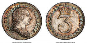 George III 3 Pence 1762 MS65 PCGS, KM591, S-3753, ESC-2254. Luster somewhat muted with attractive taupe and turquoise toning. 

HID09801242017

© ...