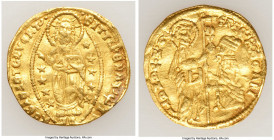 Venice. Francesco Foscari gold Ducat ND (1423-1457) XF, Fr-1232. 21.8mm. 3.52gm. FRAC FOSCARI DVX | • SM • VЄNЄTI, St. Mark standing right presenting ...