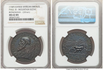Papal States. Paul III bronze Medal Anno XVI (1549) MS62 Brown NGC, Modesti-369. 37mm. By Giovan Federioc Bonzagni. PAVLVS III PONT MAX AN XVI His bus...