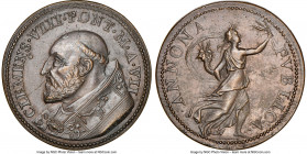 Papal States. Clement VIII bronze "Famine of 1590-1592" Medal Anno VII (1598/1599)-Dated MS63 Brown NGC, Modesti-955. 34mm. Holder states 1593-Dated i...