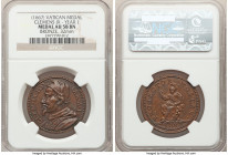 Papal States. Clement IX bronze Medal Anno I (1667)-Dated AU58 Brown NGC, 32mm. CLEM IX PONT MAX A I his bust left / PROTECTOR NOSTER Peter seated hol...