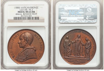 Papal States 3-Piece Lot of Certified Assorted bronze Medals NGC, 1) Leo XIII Medal Anno III (1880) - MS65 Red and Brown 2) Leo XIII Medal Anno X (188...