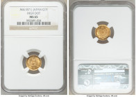 Meiji gold "High Dot" Yen Year 4 (1871) MS65 NGC, KM-Y9. High dot variety. 

HID09801242017

© 2020 Heritage Auctions | All Rights Reserved