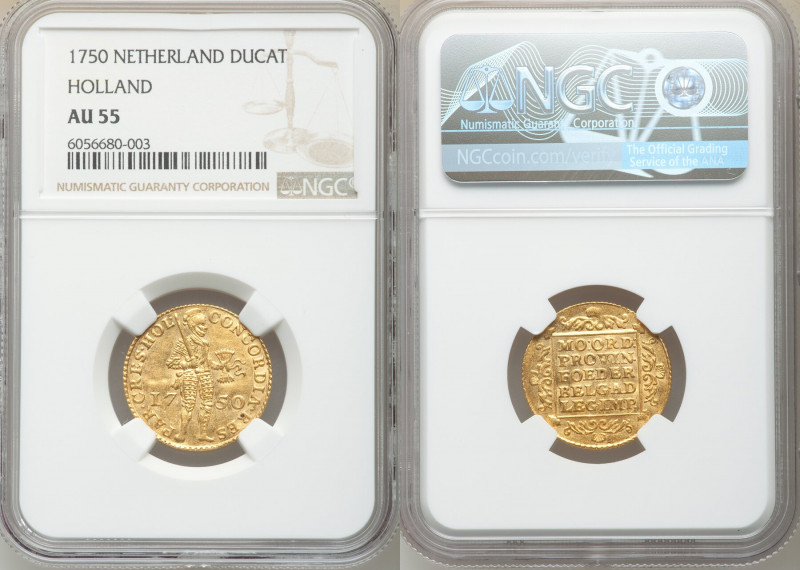 Holland. Provincial gold Ducat 1750 AU55 NGC, KM12.3. Lightly toned. 

HID0980...