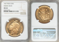 Republic gold "Inca" 50 Soles 1967 MS66 NGC, Lima mint, KM219, Fr-77. AGW 0.9675 oz. 

HID09801242017

© 2020 Heritage Auctions | All Rights Reser...