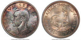 George VI Prooflike 5 Shillings 1948 PL67 PCGS, KM40.1. Mult-colored toning in blush, rose, sapphire blue and peach. 

HID09801242017

© 2020 Heri...