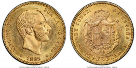 Alfonso XII gold 25 Pesetas 1883(83) MS-M MS64 PCGS, Madrid mint, KM687. 

HID09801242017

© 2020 Heritage Auctions | All Rights Reserved