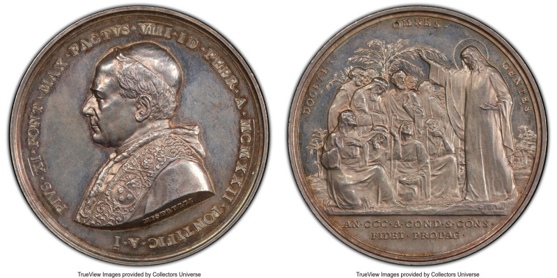 Pius XI silver Specimen Medal 1922 SP62 PCGS, Mazio-881. 43mm. By Mistruzzi. PIV...