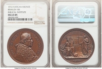 Pair of Certified Assorted bronze Papal Medals NGC, 1) Italy - Papal States: Pius X "Biblical Institute" Medal Anno IX (1912) - MS64 Brown, Rinaldi-10...