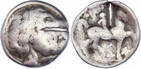 Ancient Greece Dacian of Moldavia Tetradrachm 300 - 200 BC
Silver; Obv: Stylized laureate head of Zeus right. Rev: Stylized youth on horseback right....
