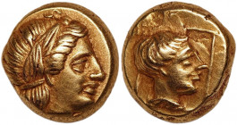 Ancient Greece Lesbos Mytilene EL Hekte (ND)
Gold 2,55g.; AUNC