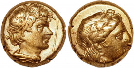 Ancient Greece Lesbos Mytilene EL Hekte 377 - 326 BC (ND)
Gold 2,52g.; AUNC