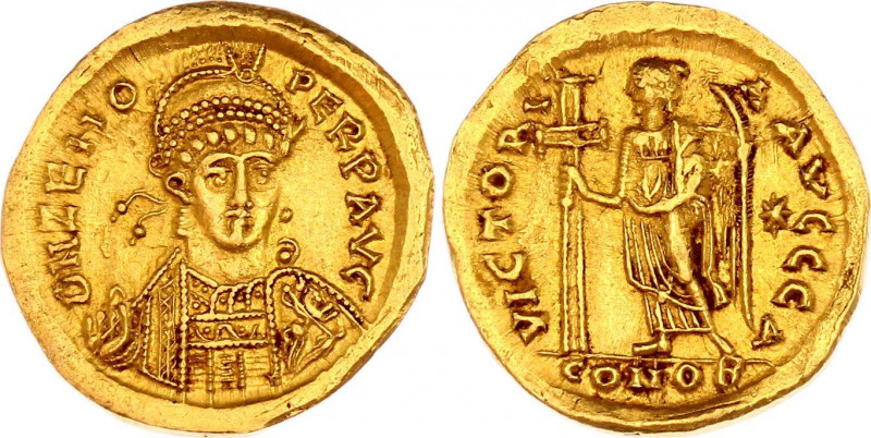 Byzantium Solidus 476 - 491 AD
Gold 4,27 g.; Obv: D N ZENO PERP AVG, pearl-diad...