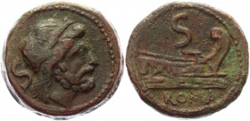 Roman Republic As 200 - 100 BC Collectors Copy
Copper 16,14 g.