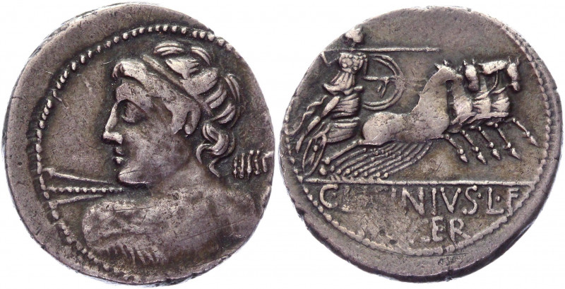 Roman Republic Denarius 84 BC, C Licinius Lf Macer
Crawford 354/1; Syd 732.; Si...