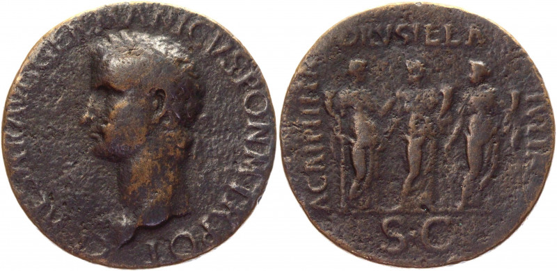 Roman Empire Sestertius 37 - 38 AD, Caligula
RIC 33, BMC 37; Copper 13,55 g.; O...
