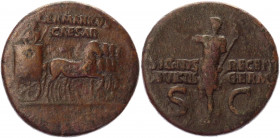 Roman Empire Follis 37 - 41 AD, Caligula
RIC I 57 (Gaius); BMCRE 93-100 (Caligula); BN 140-51 (Caligula); Copper 15,36 g.; Obv: GERMANICVS CAESAR, Ge...