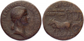 Roman Empire Sestertius 37 - 41 AD, Agrippina
RIC 55 (Caligula), BMC 85 (Caligula), BN (Caligula) 128, C 1; Copper 25,92 g.; Obv: AGRIPPINAMFMATCCAES...